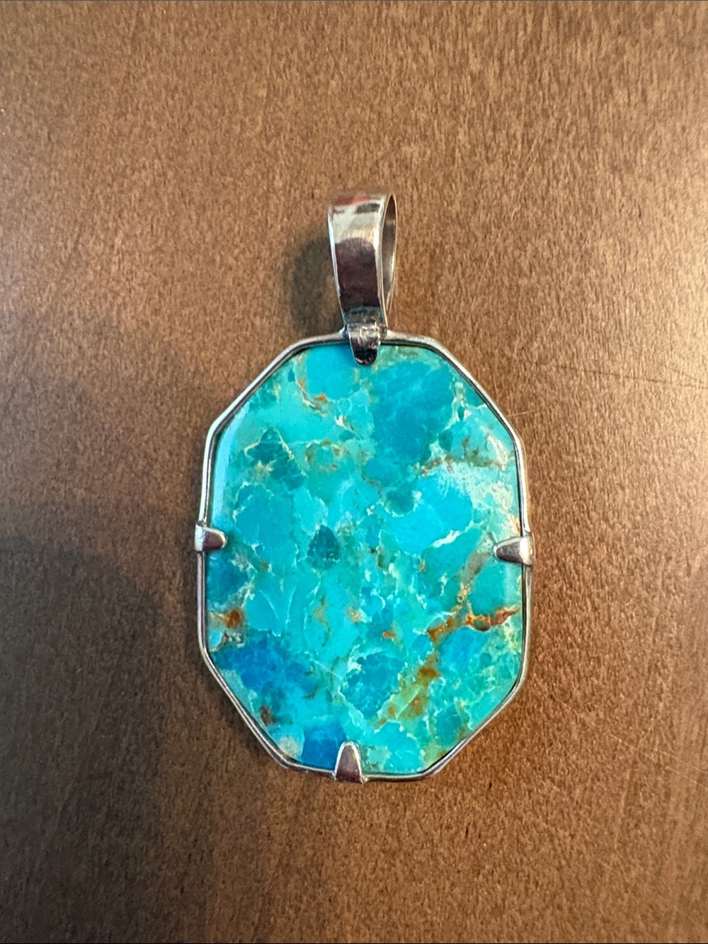 Grace & Heart Blue Turquoise Pendant Set In Sterling Silver (925) - Never Worn - Picture 9 of 9